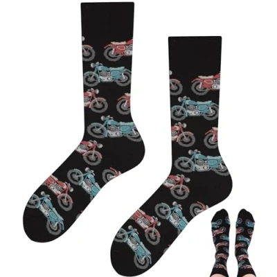 Abbildung von TODO Socken Motorrad Motiv, Geschenke für motorradfahrer, Lustig, männer, Damen 35 38