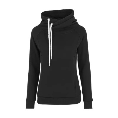 Abbildung von Urban Classics Raglan HIGH NECK Kapuzenpullover, Damen, Größe: Small, Black