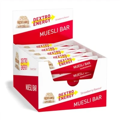 Abbildung von DEXTRO ENERGY MÜSLIRIEGEL ERDBEERE 25x35g (25er Pack) Leckerer Getreideriegel als Alternative zum Schokoriegel, zur schnellen und langanhaltenden Kohlenhydratversorgung