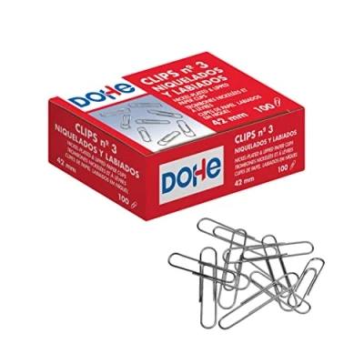 Abbildung von MTL 100er Pack vernickelte Büroklammern, Clips 42 mm