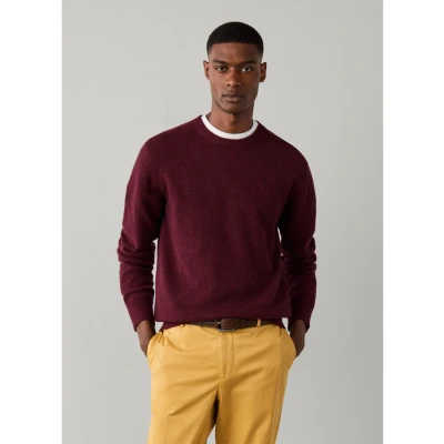 Abbildung von Hackett London für Herren. HM7000287 Bordeauxroter Lambswool-Pullover (XL), Lässig, Wolle, Klassisch, Langarm