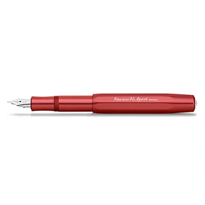 Abbildung von Kaweco AL SPORT Füllhalter Deep Red I Premium Aluminium Füllfederhalter für Tintenpatronen mit hochwertiger Stahlfeder 13 cm Füller in Rot Federbreite: M (Medium)