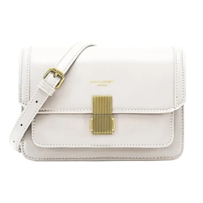 Abbildung von David Jones Damen Kleine Umhängetasche Frau Elegante Schultertasche PU Leder Handtasche Crossbody Bag Tasche mit Klappe Drehkreuz Handy Party Trendy Mode Clutch Abdentasche Weiß