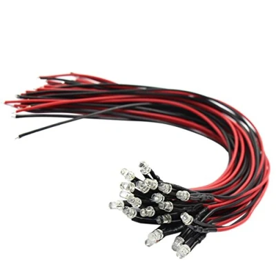 Abbildung von Evemodel L123W Neu 20 STK. LED 3mm 12V mit 20cm Kabel Weiss 12000mcd