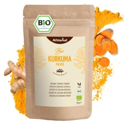 Abbildung von Kurkuma Pulver 1000g fein gemahlene Kurkumawurzel in Bio Qualität Ideal zur Zubereitung einer Goldenen Milch, als Zugabe Tee, asiatischen Gerichten, würzigen Suppen &amp; Co vom Achterhof