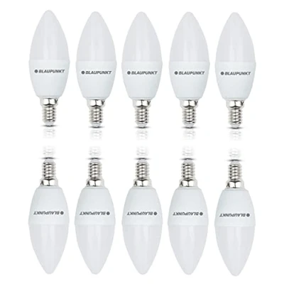 Abbildung von Blaupunkt Led E14 Birne Kerze Leuchtmittel Tageslichtbeleuchtung 7W Ersatz für 50W Glühbirne Naturweiß 4000K 680 Lumen Energie und Kostensparendes Licht Lampen 10 er Pack