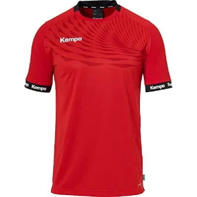 Abbildung von Kempa Wave 26 Shirt Herren Jungen Sportshirt Kurzarm T Funktionsshirt Handball Gym Fitness Trikot elastisch und atmungsaktiv, Rot/Chilirot, M