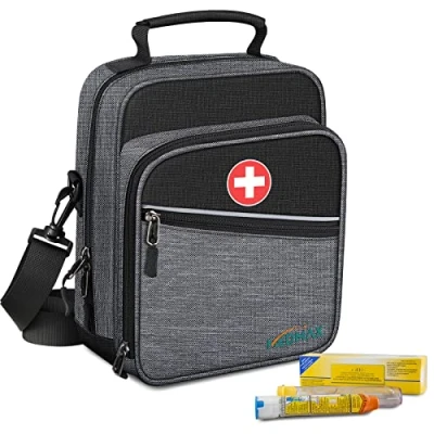 Abbildung von MEDMAX Medikament Tasche, Insulin Kühltasche EpiPen Isolierte Tragetasche, Große Kapazität Notfalltasche für Diabetes Zubehör, Asthma Inhalator, Anti Histamin, Auvi Q, Allergy Medicine Essentials