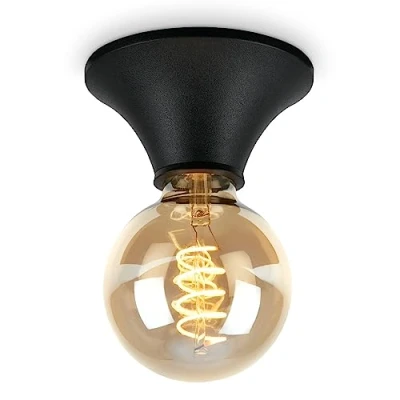 Abbildung von BRILONER Wandleuchte Innen, Wandlampe Badezimmerlampe, Deckenleuchte, Deckenlampe, Spritzwassergeschützte für das Bad, Spiegellampe, Spiegelleuchte, Schwarz, 12 cm