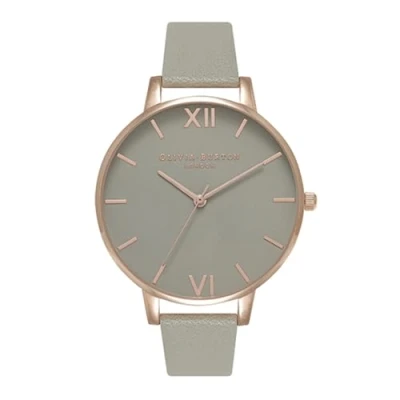 Abbildung von Olivia Burton Analog Quarzuhr für Damen mit Graues Lederarmband OB15BD61