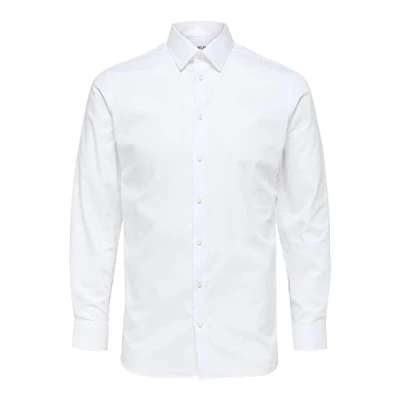Abbildung von SELECTED HOMME Black Herren SLHSLIMETHAN Shirt LS Classic B NOOS Hemd, Bright White, M