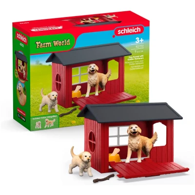 Abbildung von Schleich® Spielwelt »FARM WORLD, Hundehütte mit Goldenretrievern (42722)«