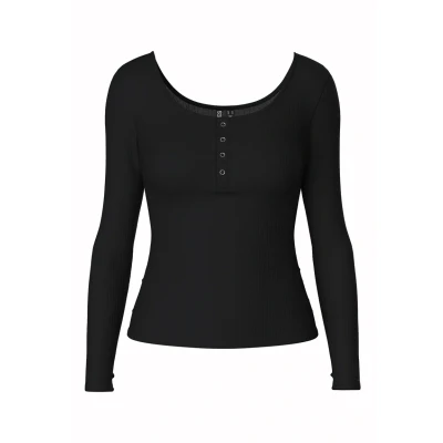 Abbildung von Pieces Pckitte Langarmshirt, Damen, Größe: XL, Black