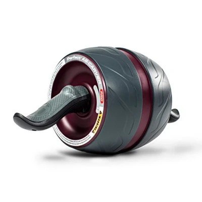 Abbildung von Perfect Fitness 311076 Bauchtrainer Mit Knieschützer und Abroller/Laufrad, Fitnessgeräte für Zuhause, Schwarz