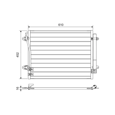 Abbildung von VALEO 814039 Klimakondensator ohne Trockner Aluminium 452 VOLKSWAGEN: Passat B7 Variant, B6 Saloon