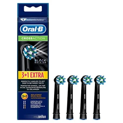 Abbildung von Oral B CrossAction Bürsten, Schwarz, 4 Stück