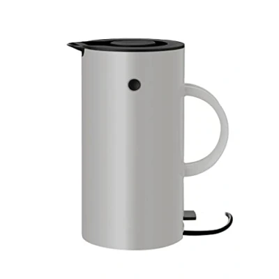 Abbildung von Stelton Wasserkocher EM77 Elektrischer Kocher, Wasserkessel, Teekanne Schnell kochend, niedriger Energieverbrauch, entnehmbarer Kalkfilter, Sicherheitsschalter 1,5 Liter, Grau, EU Stecker