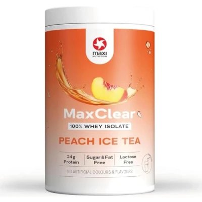 Abbildung von MaxiNutrition MaxClear Peach Ice Tea, Protein Eistee, 100% Clear Whey Isolate, 420g, 80% Eiweißanteil, erfrischend, kalorienarm, ohne künstliche Aromen