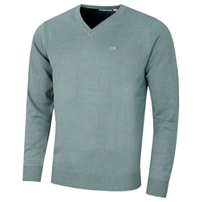 Abbildung von Calvin Klein Herren V Ausschnitt Soft Cotton Pullover Sage L