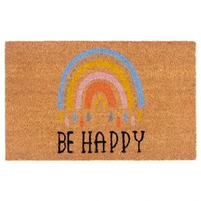 Abbildung von Hanse Home Kokos Fußmatte rutschfeste Schmutzfangmatte Natur für Innen, Fußabtreter Be Happy Kokosfaser Kokosmatte Flur, Eingangsbereich &amp; überdachten Außenbereich 40x70cm
