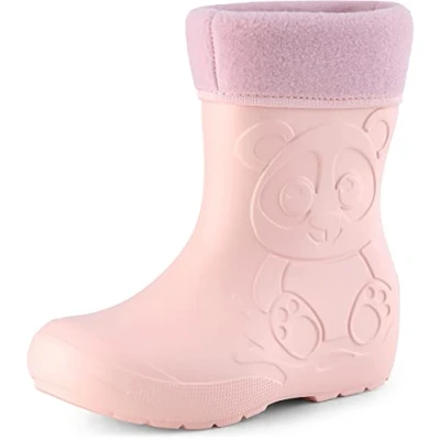 Abbildung von Ladeheid Eva Kinder Jungen Mädchen Gummistiefel Regenschuhe gefüttert LA CA 11 (Puderrosa, 30/31 EU)