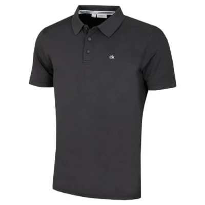 Abbildung von Calvin Klein Herren Campus 3 Knopf Kragen Polo Hemd Holzkohle XXXXL