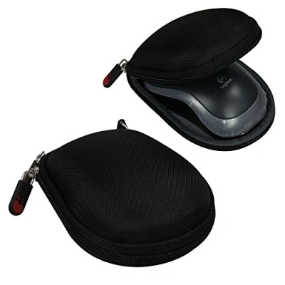 Abbildung von Hermitshell Travel Hart EVA Lagerung Tasche Schutz hülle Etui Tragetasche Beutel Compact Größen und karabiner für Logitech Wireless Mobile Mouse Maus M185 910 002225 M186 M187 002726