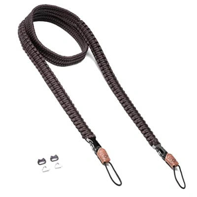 Abbildung von C Rope Kameragurt THE TRAVELER handgeflochten aus Paracord, Schultergurt mit Schnellverschluss, 140cm, Braun
