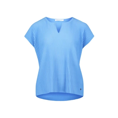 Abbildung von Betty &amp; Co Kurzarm MIT Plissee Bluse, Damen, Größe: Small, Marina
