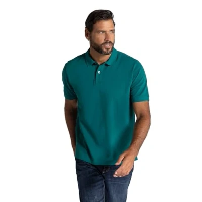 Abbildung von JP1880 Knopfleiste Kragen Poloshirt, Herren, Größe: Large, Dunkelcyan