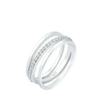 Abbildung von Elli Wickel BAND Kreuz Modisch Ring, Damen, Größe: 54, Silber