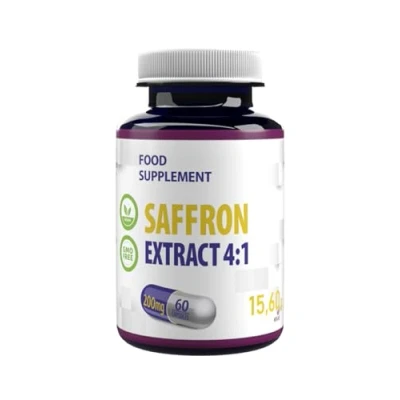 Abbildung von Safran Nahrungsergänzungsmittel 800mg Äquivalent (200mg 4:1 Extrakt) 60 vegane Kapseln
