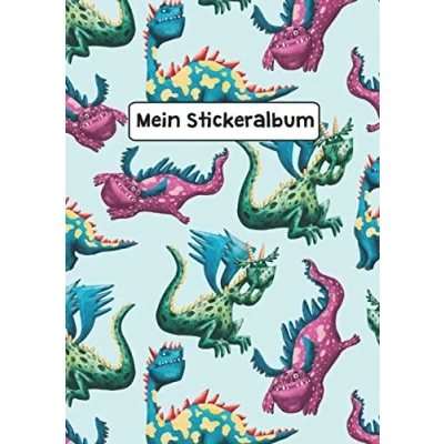 Abbildung von Mein Stickeralbum: Stickeralbum Blanko Drachen Fantasie Stickerbuch Leer zum sammeln DIN A4 35 Seiten
