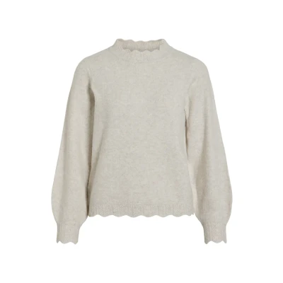 Abbildung von VILA Vinikolina O NECK Strickpullover, Damen, Größe: XS, Super light natural