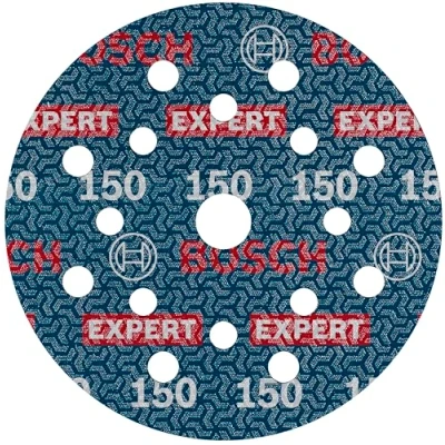 Abbildung von Bosch 6x EXPERT O780 Folienschleifscheibe, 125 mm (für Hartholz, Farbe auf Holz, Ø mm, Körnung 150, Professional Zubehör Exzenterschleifer)