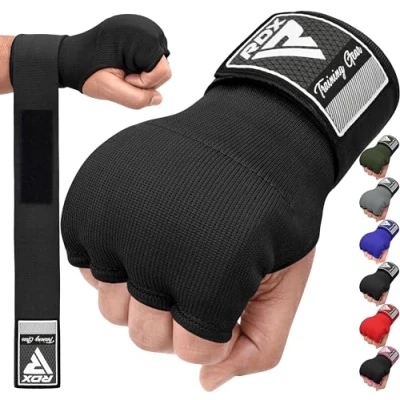 Abbildung von RDX Gel Innenhandschuhe Boxen MMA Muay Thai Training, Elastisch Boxbandagen 75cm Lang Handgelenkbandagen, Kampfsport Sparring Handbandagen Inner Boxing Gloves Punchingbälle Punchinghandschuhe