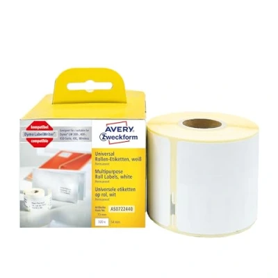 Abbildung von AVERY Zweckform AS0722440 Dymo LabelWriter Etiketten kompatibel zu S0722440 (54x70mm, 1 Rolle320 Aufkleber, selbstklebend, für Etikettendrucker/Beschriftungsgerät/Etikettenband)