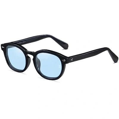 Abbildung von SHEEN KELLY Vintage Runde Sonnenbrille Frau Eyewear Männer Rosa Blau