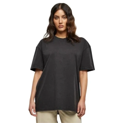 Abbildung von Build Your Brand Damen BY270 Ladies Oversized Acid Wash Tee T Shirt, Black, XL