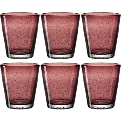 Abbildung von Leonardo Burano Trink Gläser 6er Set, handgefertigte Wasser Gläser, spülmaschinengeeignete bunte Becher aus Glas lila 330ml, 034761