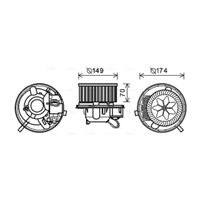 Abbildung von PRASCO VN8339 Elektromotor, Innenraumgebläse 12 AUDI: A3 Sportback
