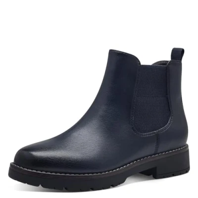 Abbildung von Jana Damen Stiefeletten ohne Absatz mit Reißverschluss Vegan, Blau (Navy), 37 EU