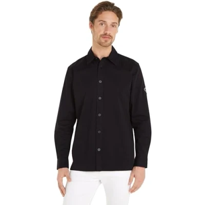 Abbildung von Calvin Klein Jeans Herren Hemd Badge Shirt Freizeithemd, Schwarz (Ck Black), S