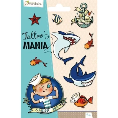Abbildung von Avenue Mandarine CC004O Packung Tattoo Mania, ideal für Kinder ab 5 Jahren, 1 Pack, Matrose