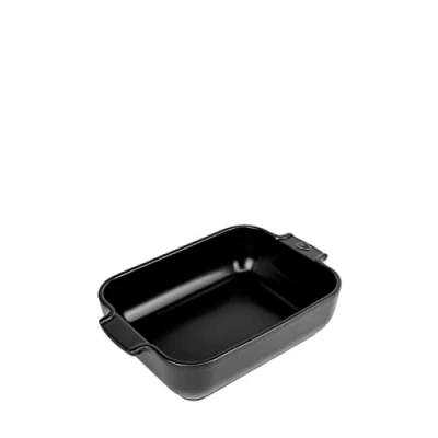 Abbildung von PEUGEOT Rechteckige Auflaufform aus Keramik 25 cm x 16,8 6,2 Fassungsvermögen: 1,4 L 10 Jahre Garantie Satinschwarz