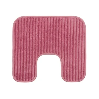 Abbildung von Gözze Rutschfester Weicher Toilettenteppich in U Form, 100% Polyester, 50 x 45 cm Altrosa