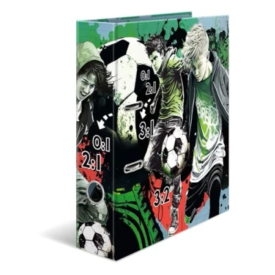 Abbildung von HERMA Ordner A4 Fussball Set, 5 Stück, 7 cm breit, Kinder Ringordner mit Sport Motiv, bunter Aktenordner Innendruck für Jungen und Mädchen