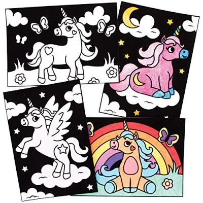 Abbildung von Baker Ross FE258 Einhorn Ausmalbilder, Bilder Bastelset für Kinder zum Dekorieren, kreative Aktivitäten Kinder, 10 Stück
