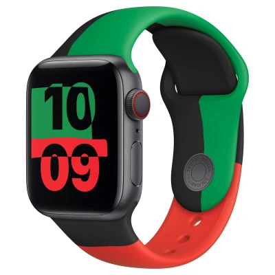Abbildung von Apple Watch Armband Original Silikon und TPU (weich) Bunt Geeignet für Series 1 9 / SE