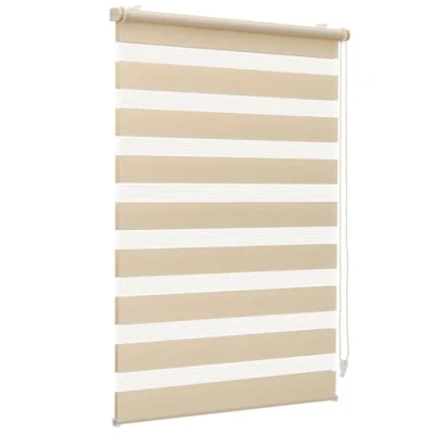 Abbildung von Sekey Doppelrollo Klemmfix ohne Bohren für Fenster, 110 cm breit, Duo Rollo Jalousie Sonnenschutz, 110x150cm, Gelbleinen